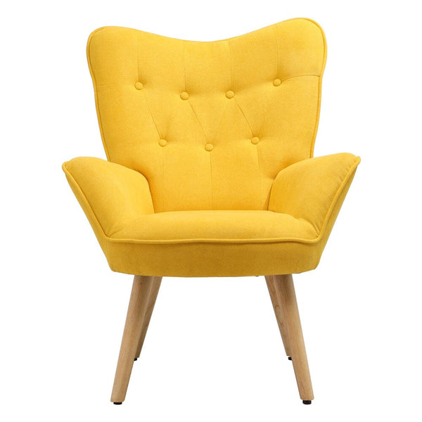 Green Velvet Upholstered Wingback Chair Thick Padded Armchair
