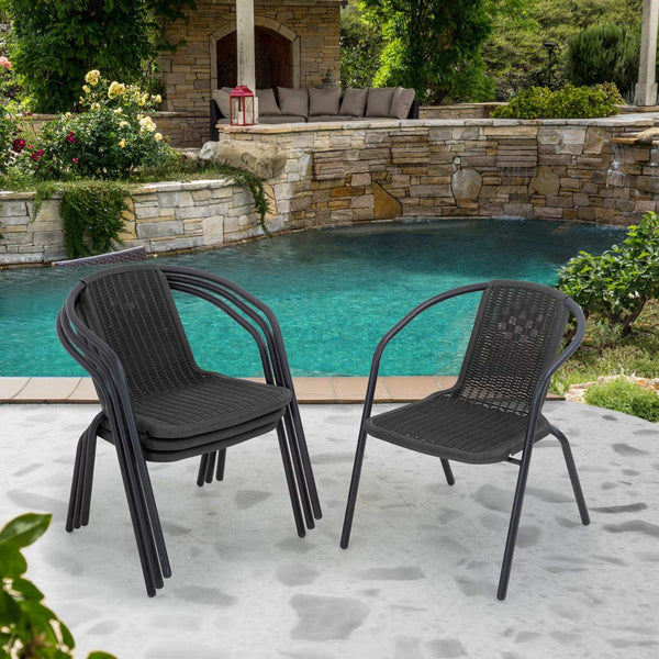 Pineville rattan stacking patio deals dining chair