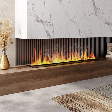 Smallbee 7 Flame Colors Freestanding Electric 3D Water Vapor Fireplace 100/120/150cm W Smallbee UK 100cm Wide 