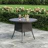 Garden Dining Table Rattan Bistro Table & Parasol Hole Garden Dining Tables Living and Home Round Black 