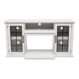 Electric Fireplace TV Stand with Glass Door Closed Storage 3 Flame Colours Freestanding Fireplaces Living and Home 