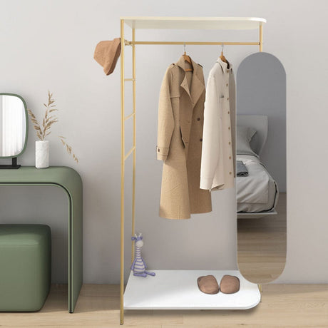 Modern Metal Clothes Rail with Mirror Living and Home 