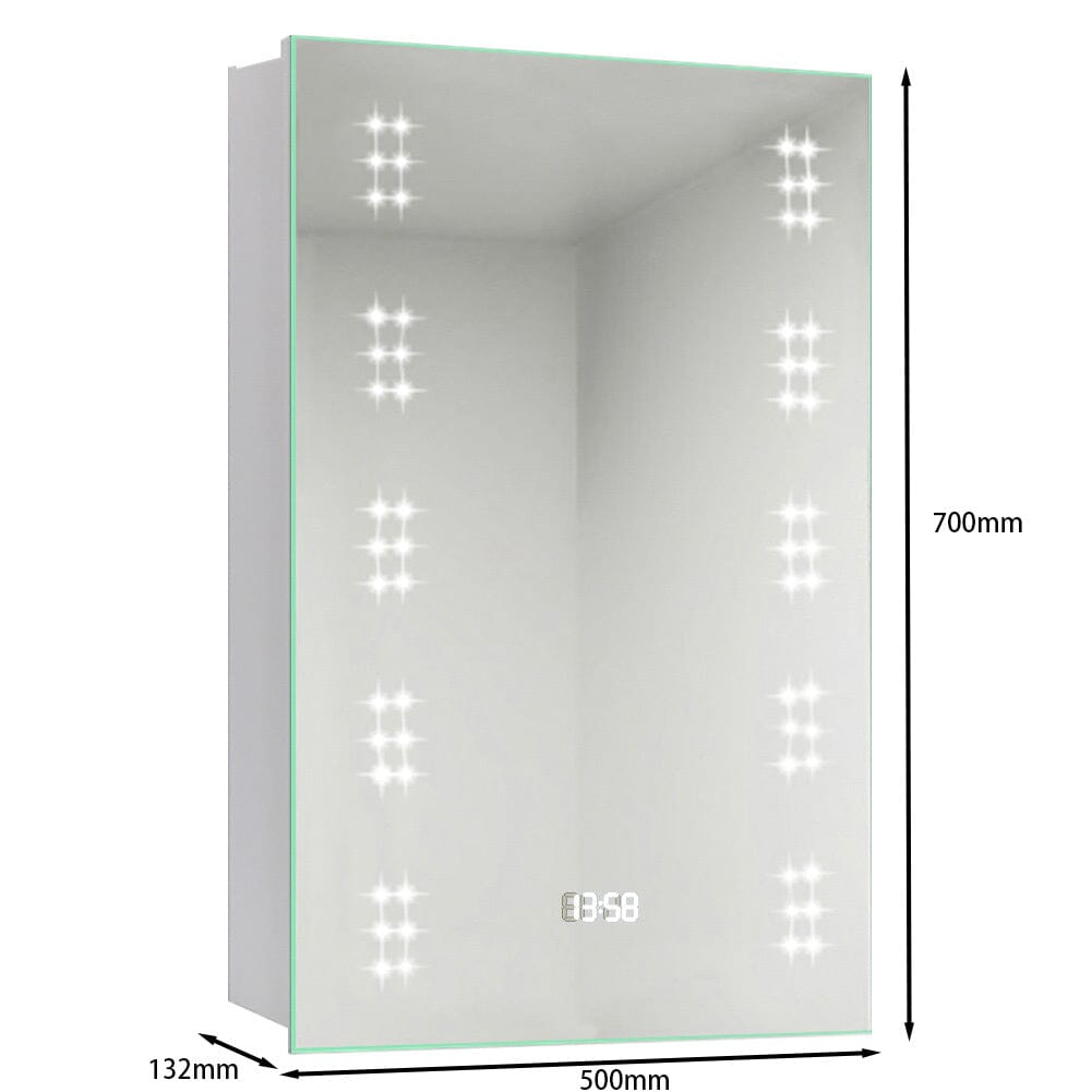 700x500MM LED Illuminated Mirror Cabinet with Shaver Socket&Demister Pad Bathroom Mirror Cabinets Living and Home 