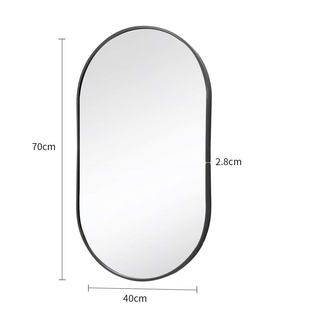 Modern Oval Metal Wall Mirror Black Bathroom Mirrors Living and Home 