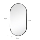 Modern Oval Metal Wall Mirror Black Bathroom Mirrors Living and Home 