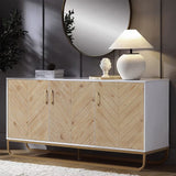 Modern Wooden Three Doors Side Cabinet Living and Home 