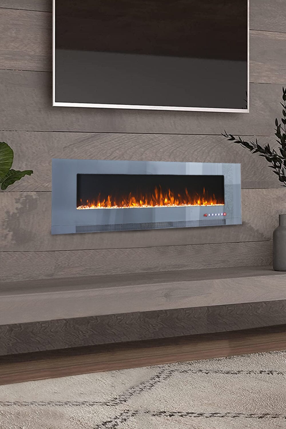 50/60 inch Electric Fireplace 5000 BTU Wall Mounted Fireplaces Heater 9 Available Flame Colours Wall Mounted Fireplaces Living and Home 