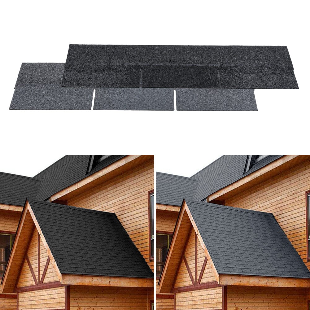 18/36Pcs Premium Rectangular Asphalt Bitumen Waterproof Roofing Shingles Roofing Living and Home 