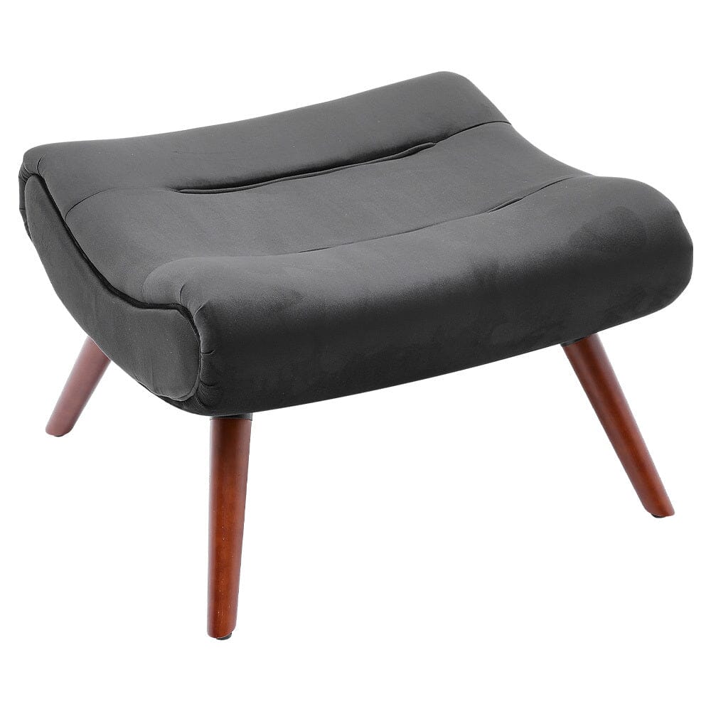 Black Modern Curved Velvet Lounge Chair with Footstool Lounge Chairs Living and Home 