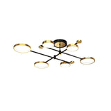 Lightsin Sleek Modern Brass and Black Circular LED Ceiling Light Lightsin 