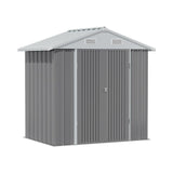 Outdoor Metal Storage Shed with Lockable Double Swing Doors Living and Home 