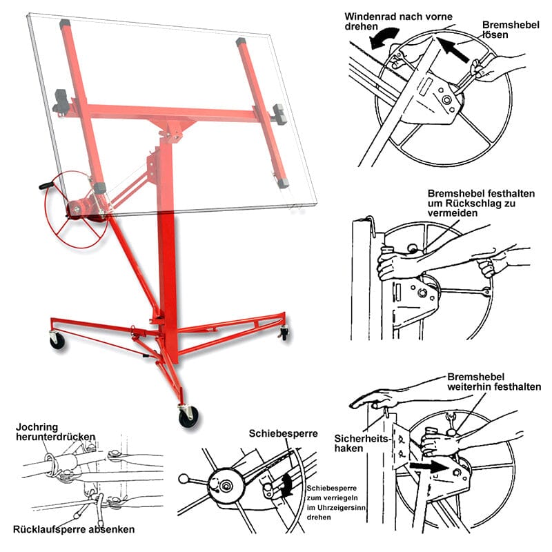 Drywall Hosit Panel Lifter with Convenient Design and Easy Assembly Cranes Living and Home 