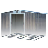 10' x 8' ft Garden Steel Shed with Gabled Roof Top Black and Green Garden Sheds Living and Home 