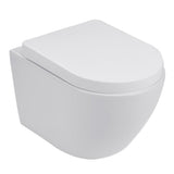 35cm W White Bathroom Wall Mounted Elongated Toilet Toilet Living and Home 