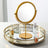 Minimalist Portable Rotating Desktop Mirror Makeup Mirror Living and Home Golden + Silver 