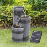 Outdoor Decor Solar-Powered Water Fountain Decor with LED Light Living and Home 