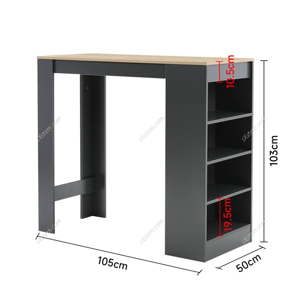 Wooden Bar Table with Open Shelves Living and Home 