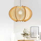 Lightsin Handcrafted Wooden LED Pendant Light with Modern Style Lightsin™ 50cm Dia 