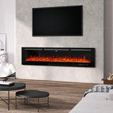 70/80 Inch Inset Electric Fireplace Built-In Heater with 9 Flame Colour Wall Mounted Fireplaces Living and Home 