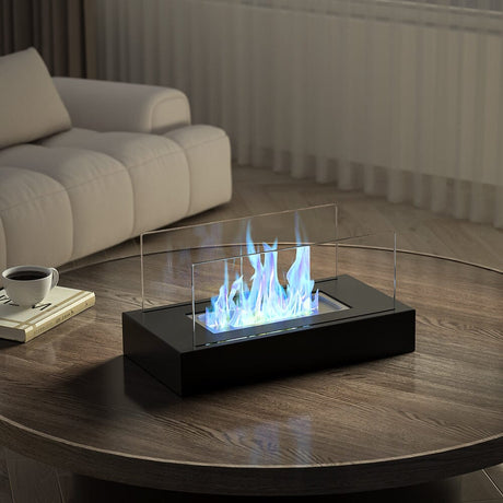 35cm Long Bio Ethanol Fireplace Tabletop Metal Base Burner Fire Bio Ethanol Fireplaces Living and Home 