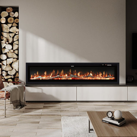 70 Inch Electric Fireplace with Remote 9 Flame Colours 900W/1800W Living and Home 80 inch 