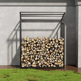 Garden Sanctuary Metal Tube Firewood Rack with PE Cover Roof Garden Sheds Living and Home M SIZE 