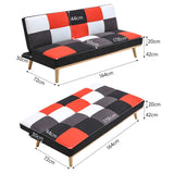 3-Seater Multicolour Checkered Sofa Bed Living and Home 