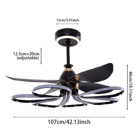 Lightsin Contemporary Black Aluminum Ceiling Fan Light for Living Rooms Lightsin UK 