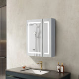 Frameless 2-Door LED Mirror Cabinet with Clock Display Living and Home 