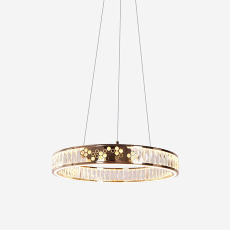 Lightsin Luxurious Gold Crystal LED Halo Pendant Light Lightsin UK 