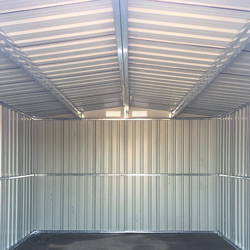 10' x 8' ft Garden Steel Shed with Gabled Roof Top Black and Green Garden Sheds Living and Home 