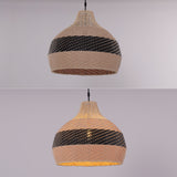 Lightsin Elegant Dual-Tone Handwoven Natural Rattan Pendant Light Lightsin UK 