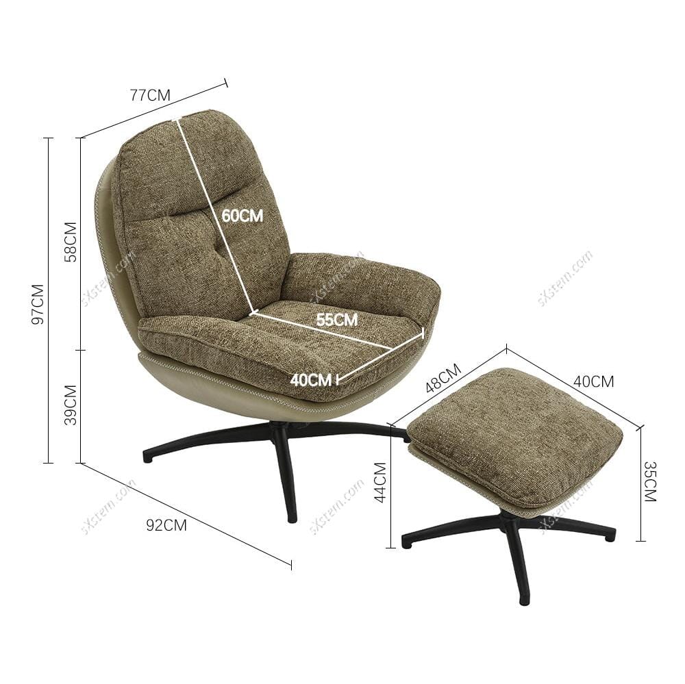 Chenille Lounge Chair with Footstool Living and Home 