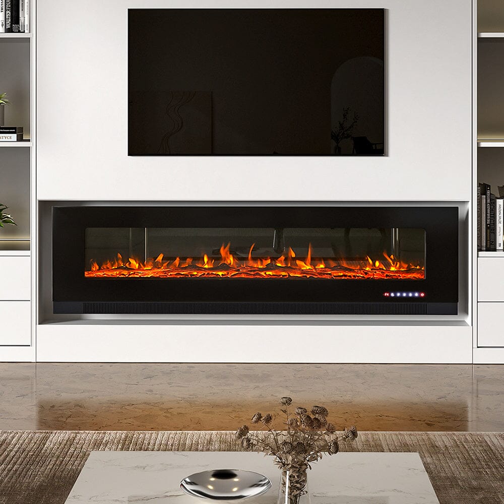 72 inch Wall Mounted Electric Fireplaces With Remote Control 9 Flame Colours Heater Wall Mounted Fireplaces Living and Home 