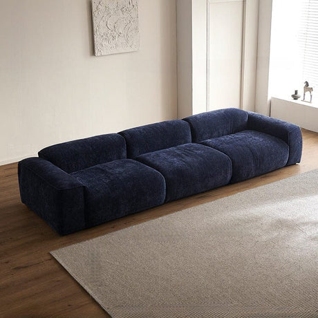 Cottonfy Tofu Block Vintage Chenille Fabric Sofa Stain Resistant Navy Blue Cottonfy UK 