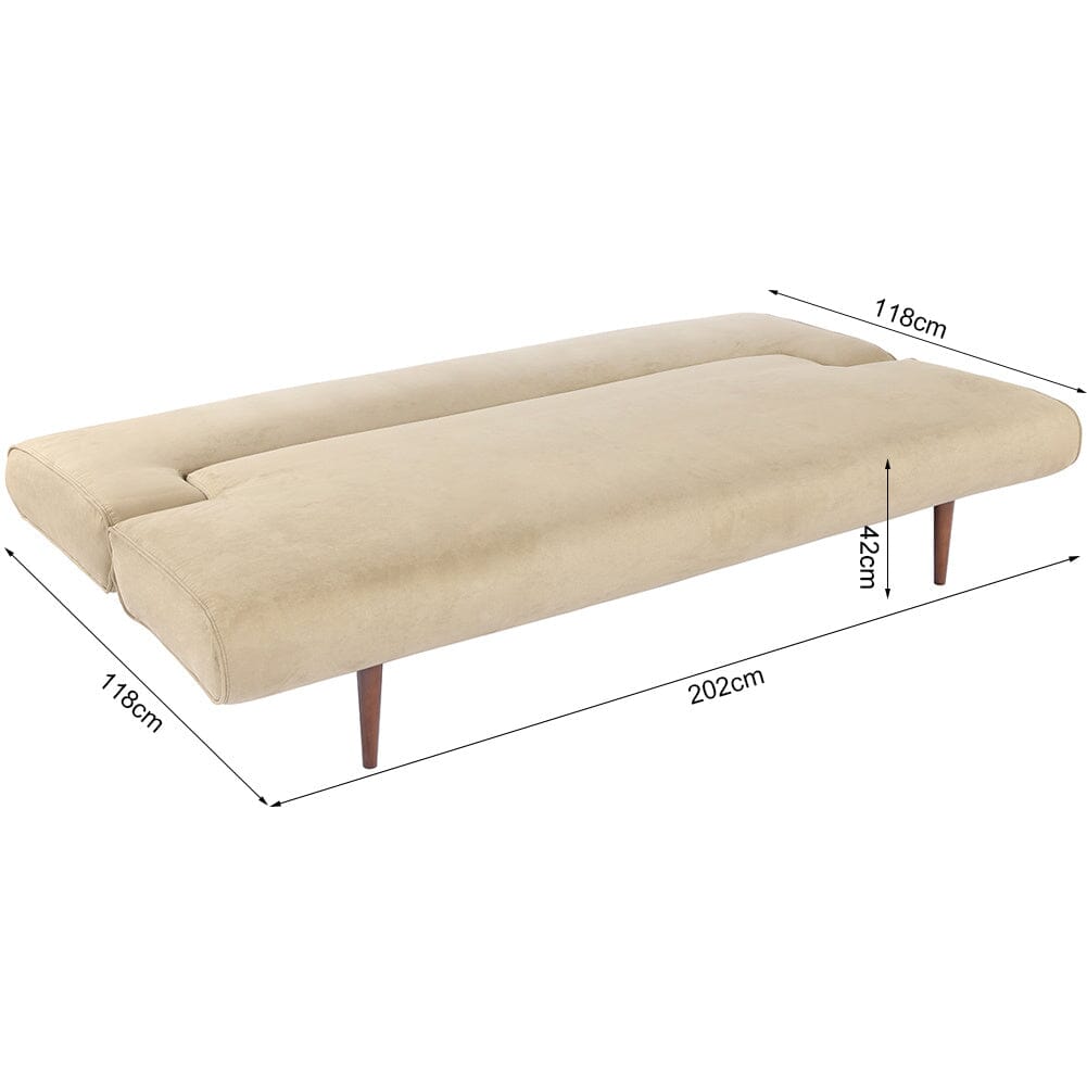 3 Seater Upholstered Sofa Bed Couch with Wood Legs Living and Home 