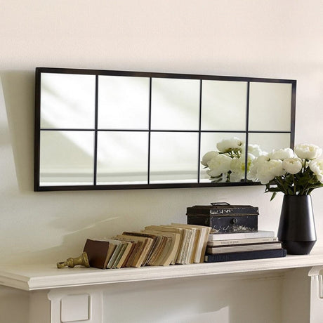 150cm H Contemporary Black Window Full Length Leaner Wall Mirror Wall Mirrors Living and Home 