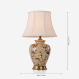 Vintage Ceramic Bird-Pattern Table Lamp with Fabric Shade Lightsin UK 