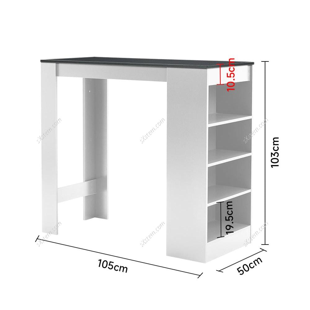 Wooden Bar Table with Open Shelves Living and Home 