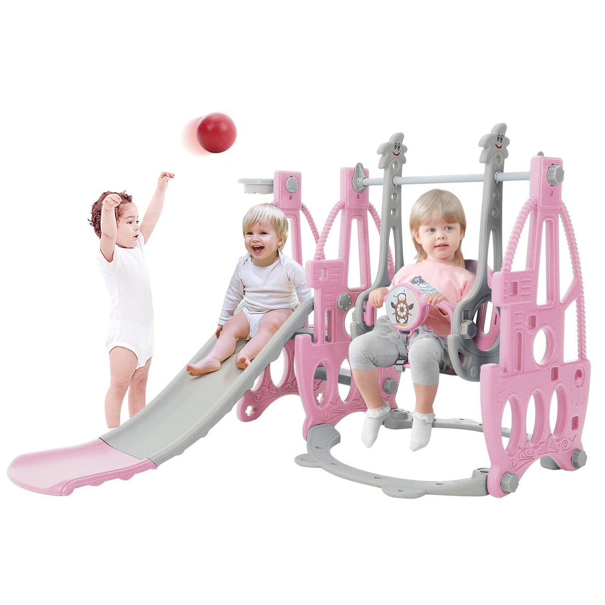 3 in 1 Kids Swing and Slide Set Toddler Climber Playset Swing & Slide Living and Home 