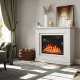 39 Inch Electric Freestanding Fireplaces White Wooden Mantel Freestanding Fireplaces Living and Home 