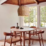 Lightsin Elegant Woven Rattan Pendant Light with Wave Details Lightsin UK 