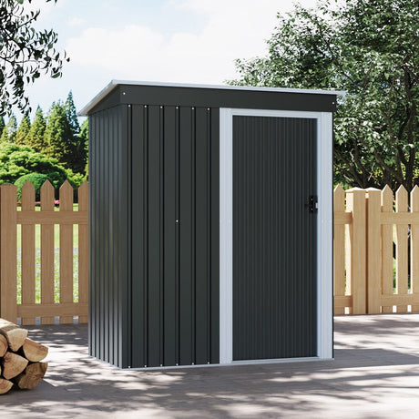 5 x 3 FT Outdoor Metal Storage Shed with Lockable Door for Garden (Ver. 2) Living and Home 