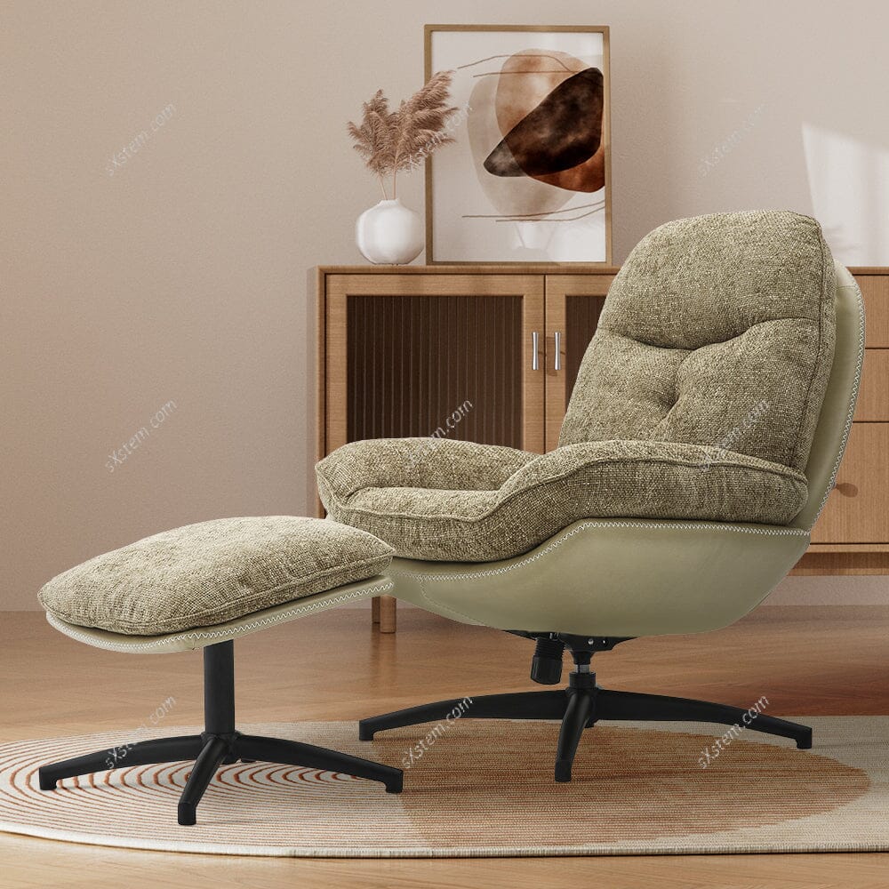 Chenille Lounge Chair with Footstool Living and Home 