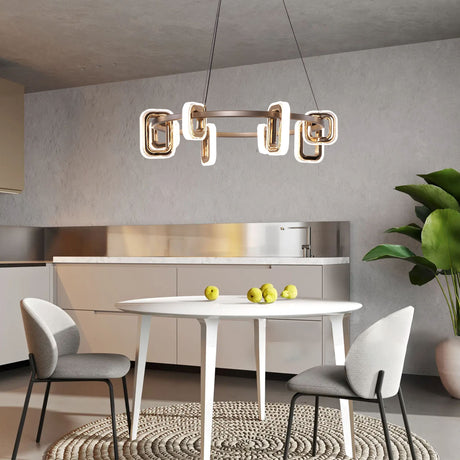 Lightsin Gold Geometric LED Pendant Light with Acrylic Accents Lightsin UK In Stock 