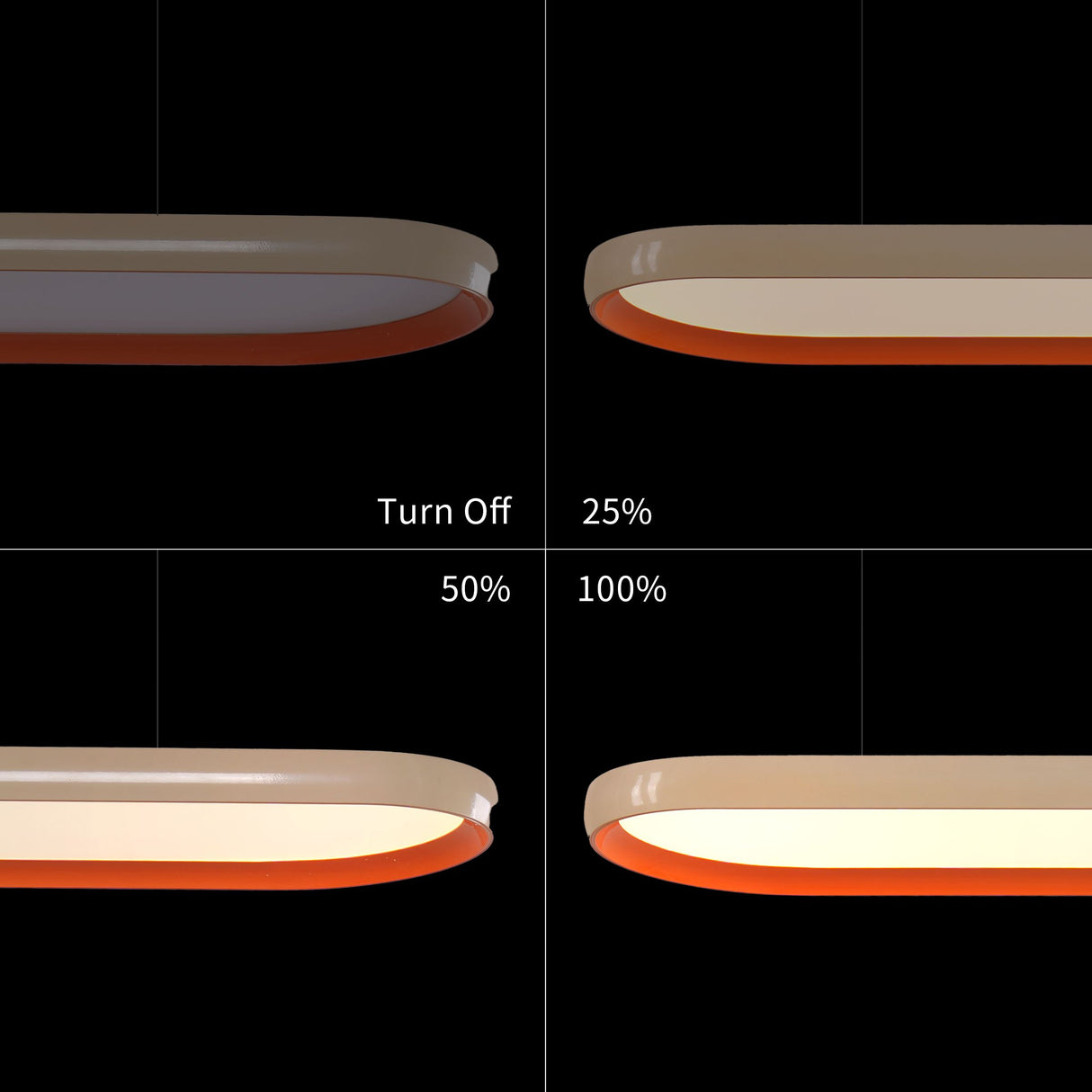 Lightsin Ivory and Orange Modern LED Pendant Light with Sleek Oval Design Lightsin UK 