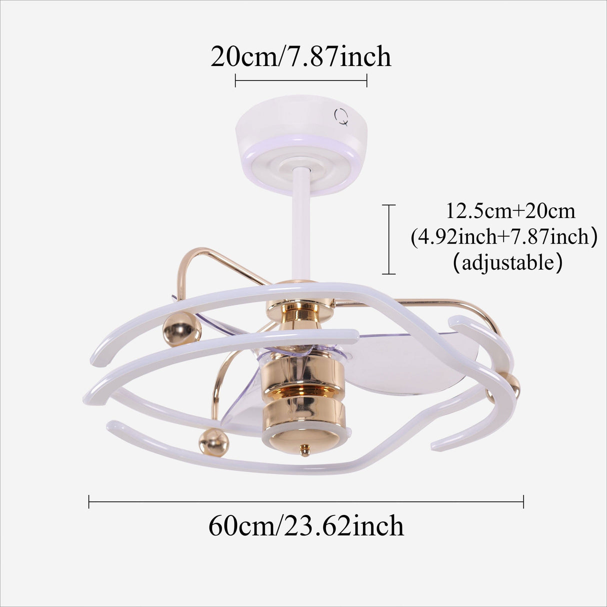 Lightsin Modern Ceiling Fan Light with Remote Control Low-Noise Adjustable Fan Light Lightsin UK 