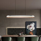 Lightsin Contemporary Gray-Brown Elliptical Dimmable Pendant Light Lightsin UK 