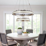 Lightsin Golden Crystal Dual-Ring LED Pendant Light in Modern Aluminum Design Lightsin UK 60cm Dia In Stock 