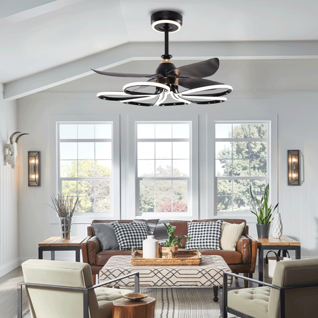 Lightsin Contemporary Black Aluminum Ceiling Fan Light for Living Rooms Lightsin UK 